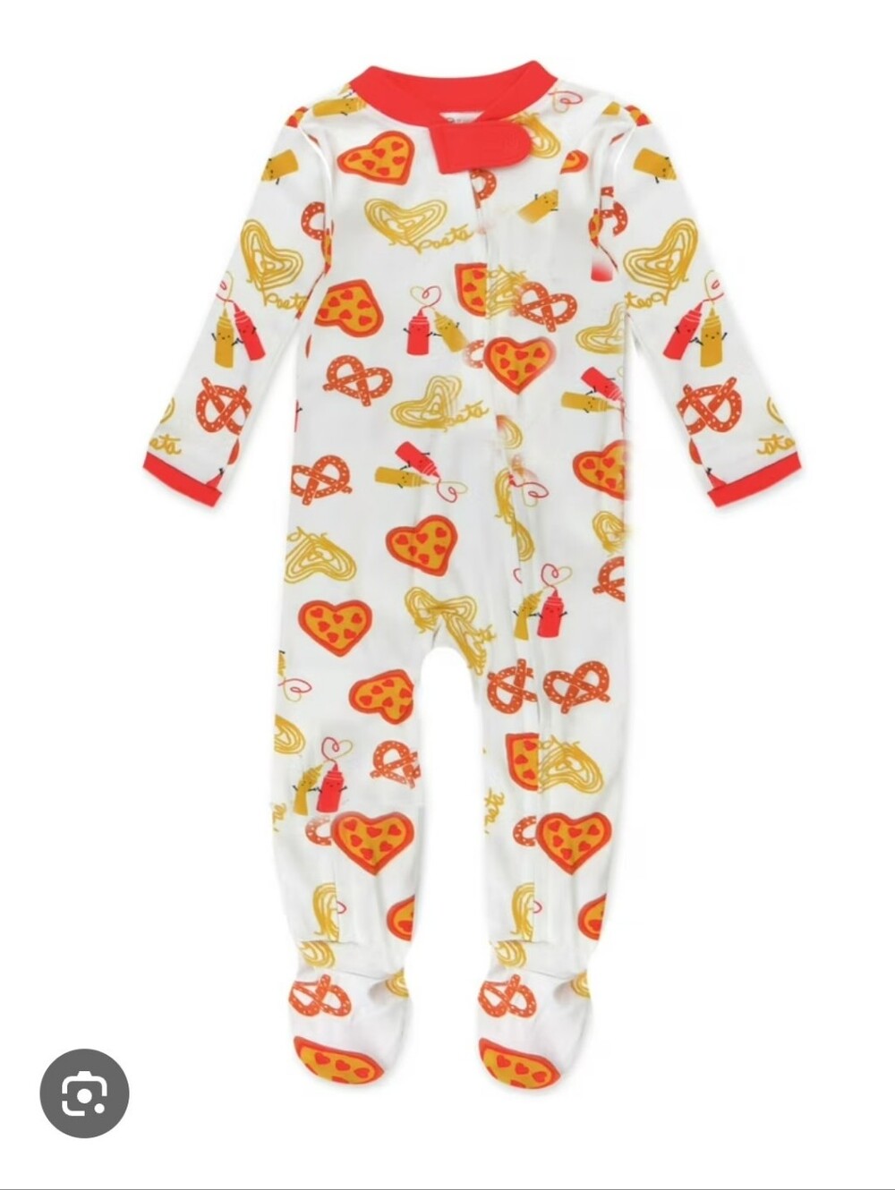 Honest Baby Pasta One Peice Pajama Size 0-3 Months